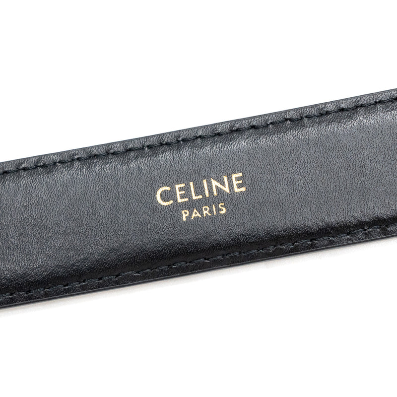 Celine Size 85 Triomphe Belt Smooth Calfskin Black GHW