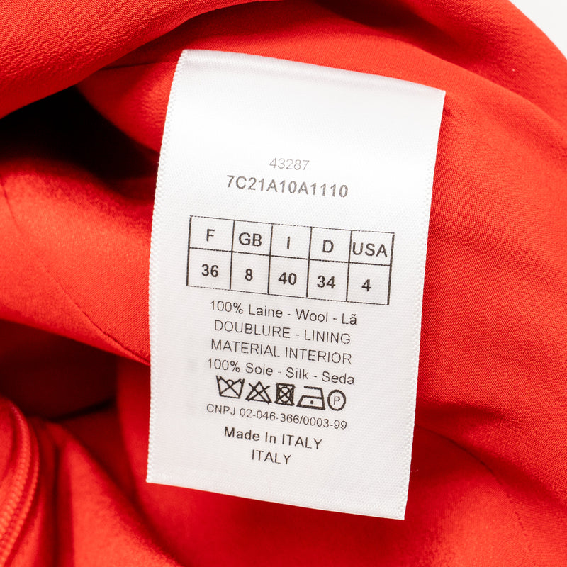 Dior Size 36 A-line Dress Wool Red