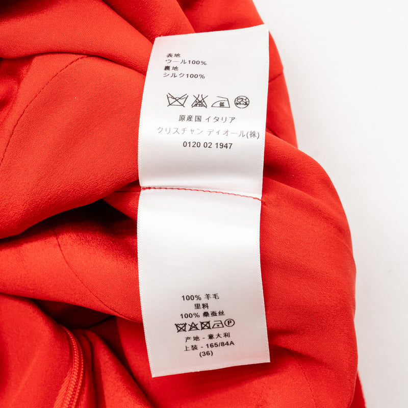 Dior Size 36 A-line Dress Wool Red