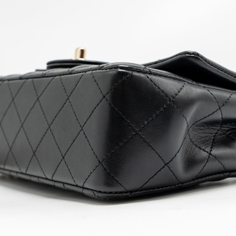Chanel Mini Rectangular Flap Bag Lambskin Black LGHW