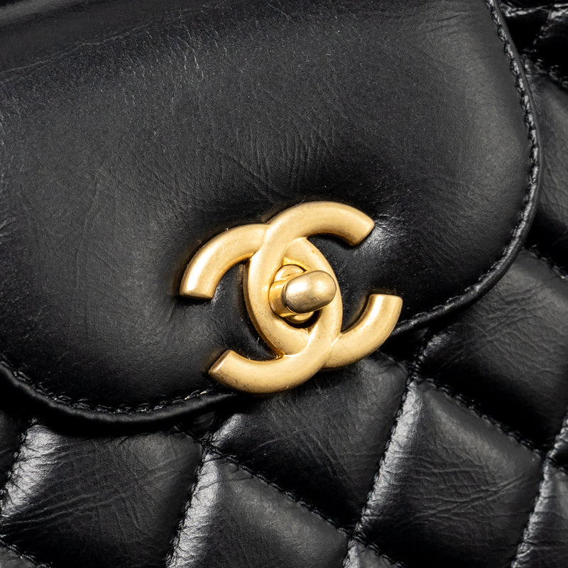 Chanel Mini Kelly Shopping Tote bag calfskin black GHW (microchip)