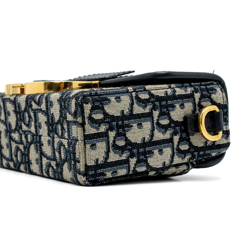30 Montaigne Box Bag Blue Dior Oblique Jacquard