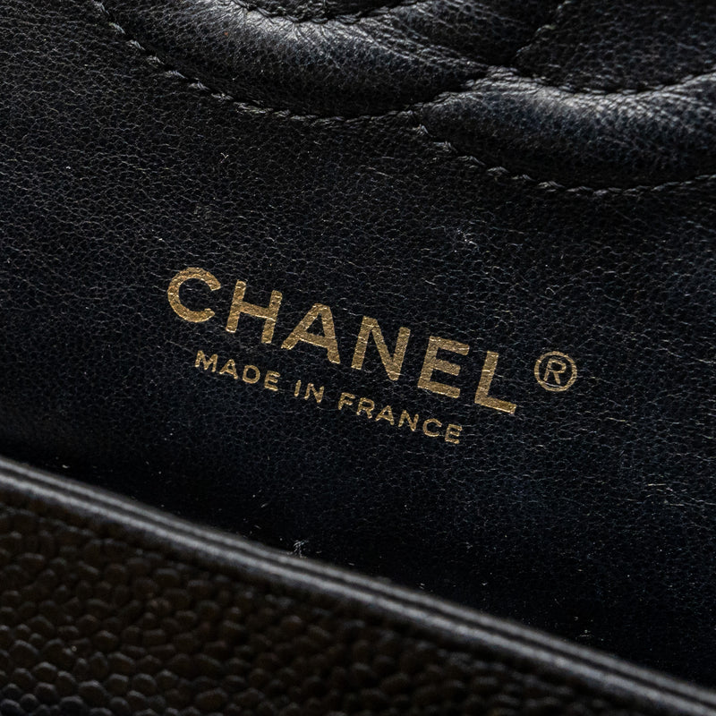 Chanel Medium classic double flap bag caviar Black GHW