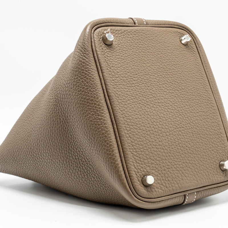 Hermes picotin 18 lock bag clemence Etoupe SHW stamp A