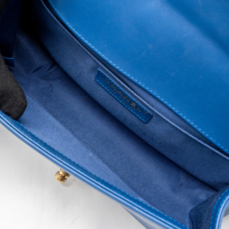 Chanel Medium Boy Bag Calfskin Blue GHW