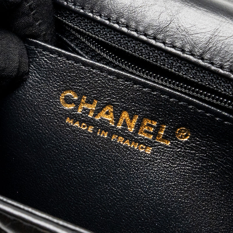 Chanel mini 2.55 reissue flap bag aged calfskin black GHW