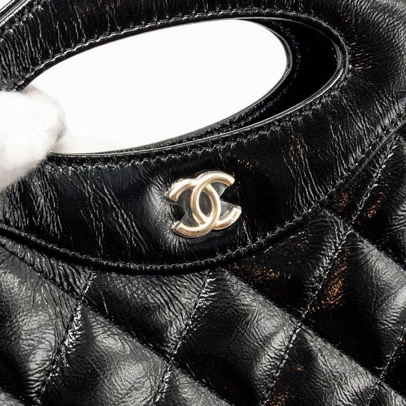 Chanel Mini 31 Clutch with Chain Shiny Calfskin Black LGHW (Microchip)