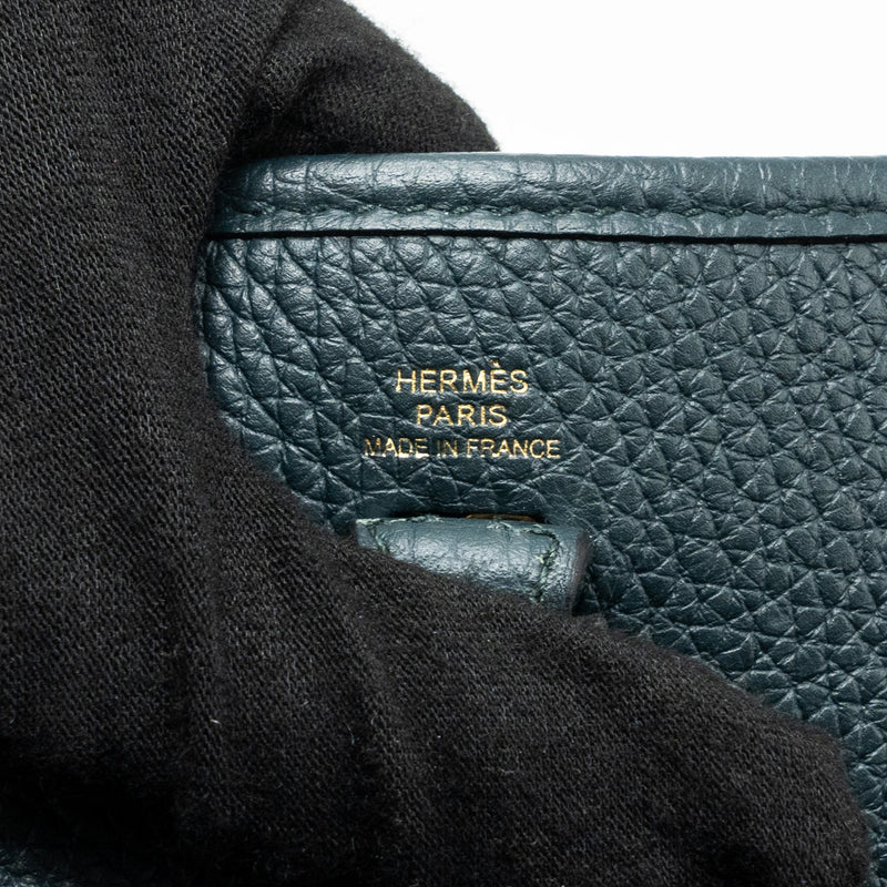Hermes mini evelyne clemence vert cypres GHW stamp Y