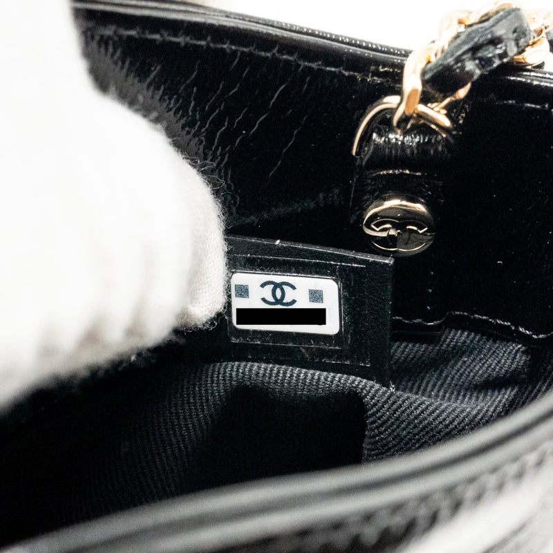 Chanel Mini 31 Clutch with Chain Shiny Calfskin Black LGHW (Microchip)