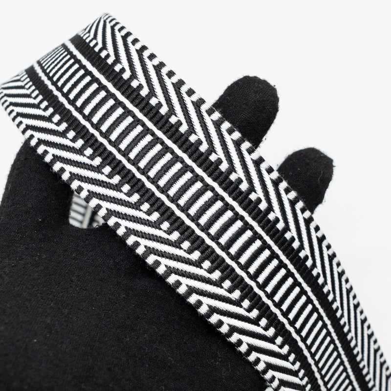 Hermes 90cm Bandouliere Shoulder Strap 50mm Width Canvas/Swift Black/White GHW Stamp W
