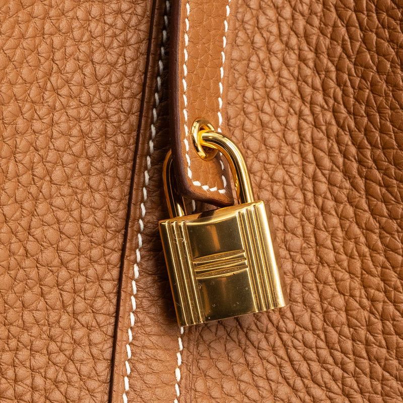 Hermes Picotin 18 Lock Bag Clemence Gold GHW Stamp B
