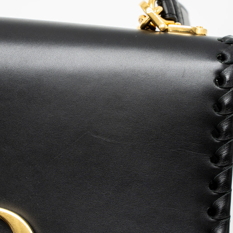 Dior 30 Montaigne Flap Bag Calfskin Black GHW