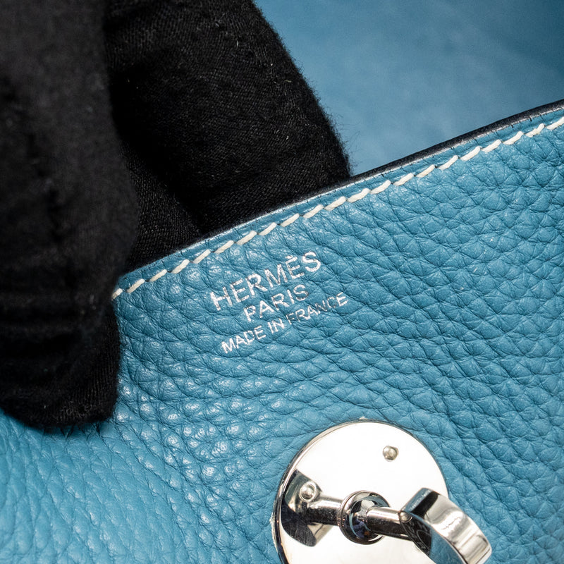 Hermes Lindy 30 Clemence Blue Jeans SHW Stamp Square O