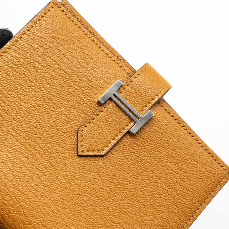 Hermes bearn compact wallet chevre mysore caramel SHW stamp D