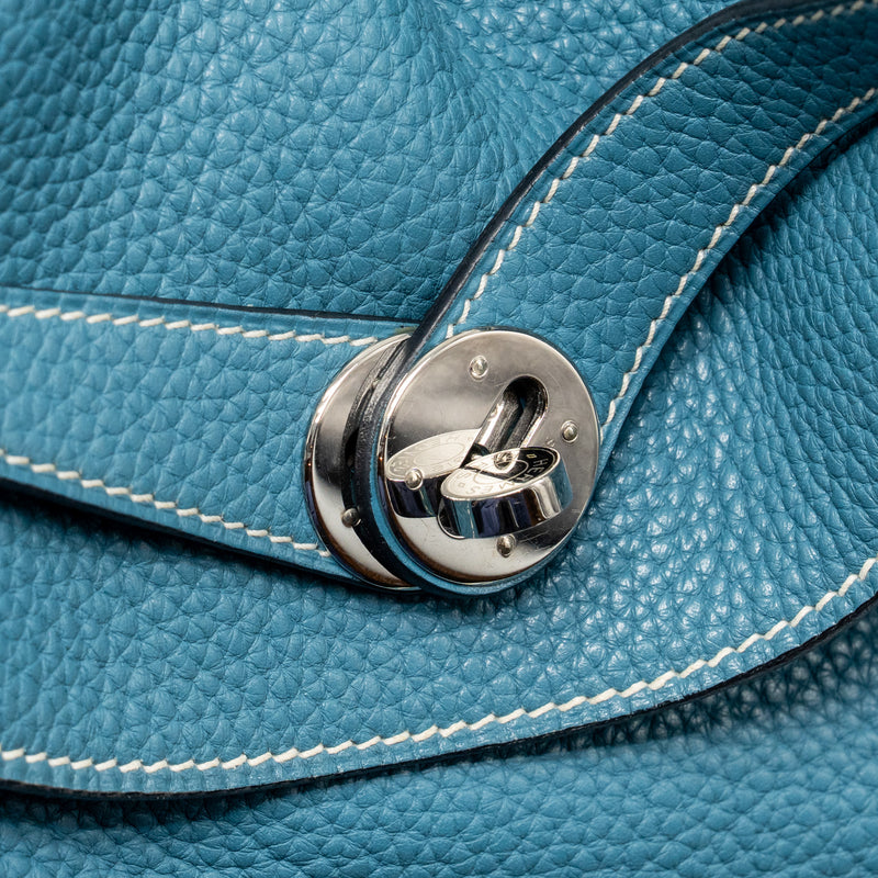 Hermes Lindy 30 Clemence Blue Jeans SHW Stamp Square O
