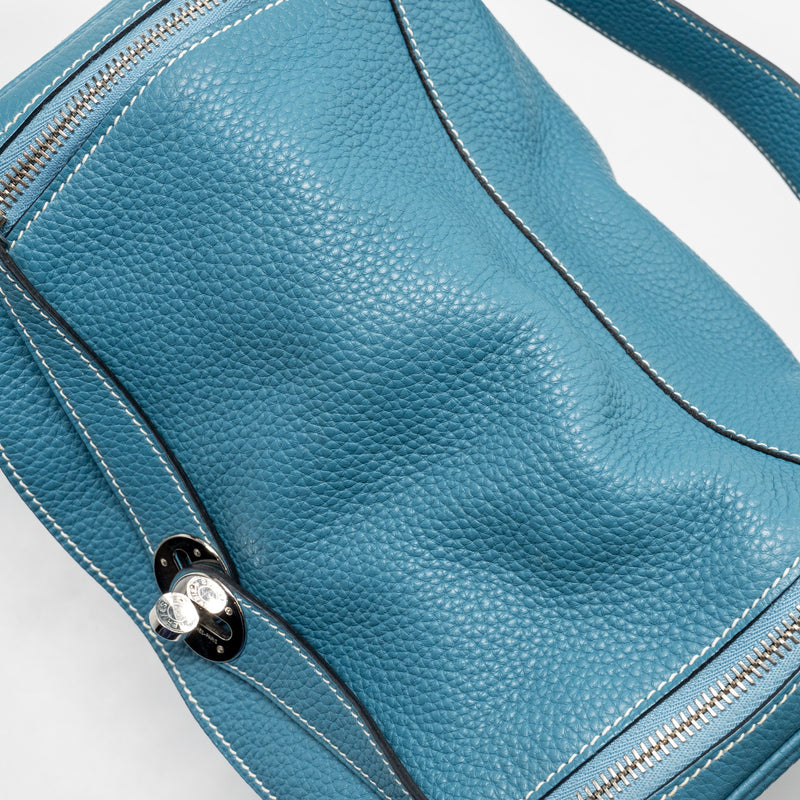 Hermes Lindy 30 Clemence Blue Jeans SHW Stamp Square O
