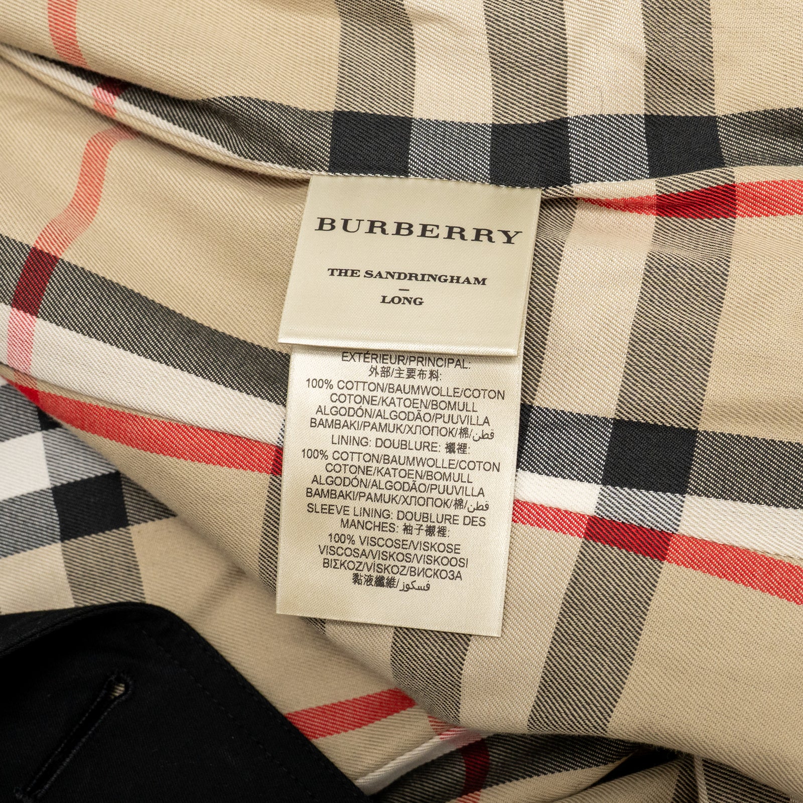 Burberry Size UK6 Sandringham Long Trench Coat Cotton Black SHW