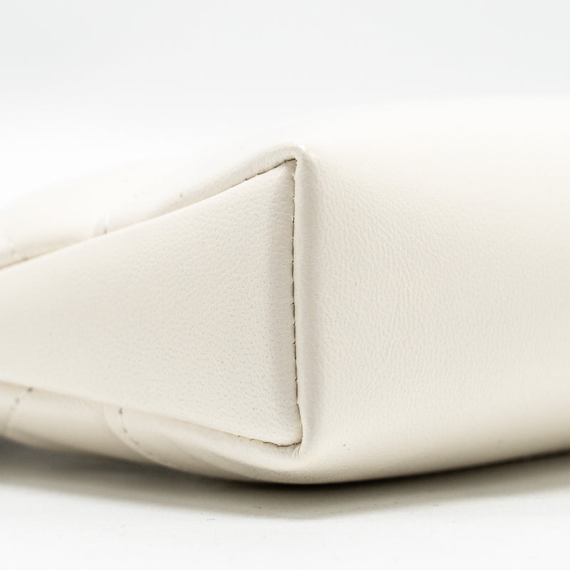 Chanel Mini 31 Clutch with Chain Shiny Calfskin White LGHW (Microchip)