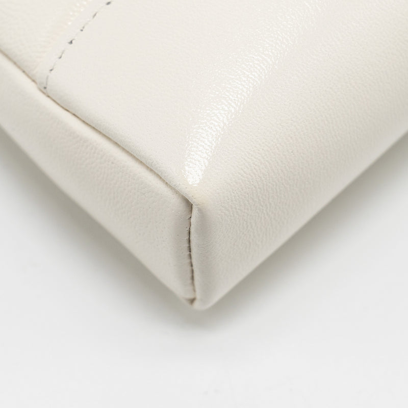 Chanel Mini 31 Clutch with Chain Shiny Calfskin White LGHW (Microchip)