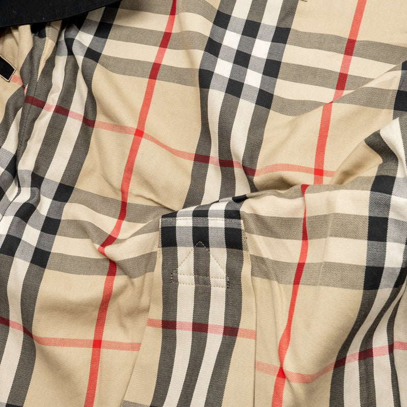 Burberry Size 48 Sandringham Short Trench Coat Cotton Black SHW