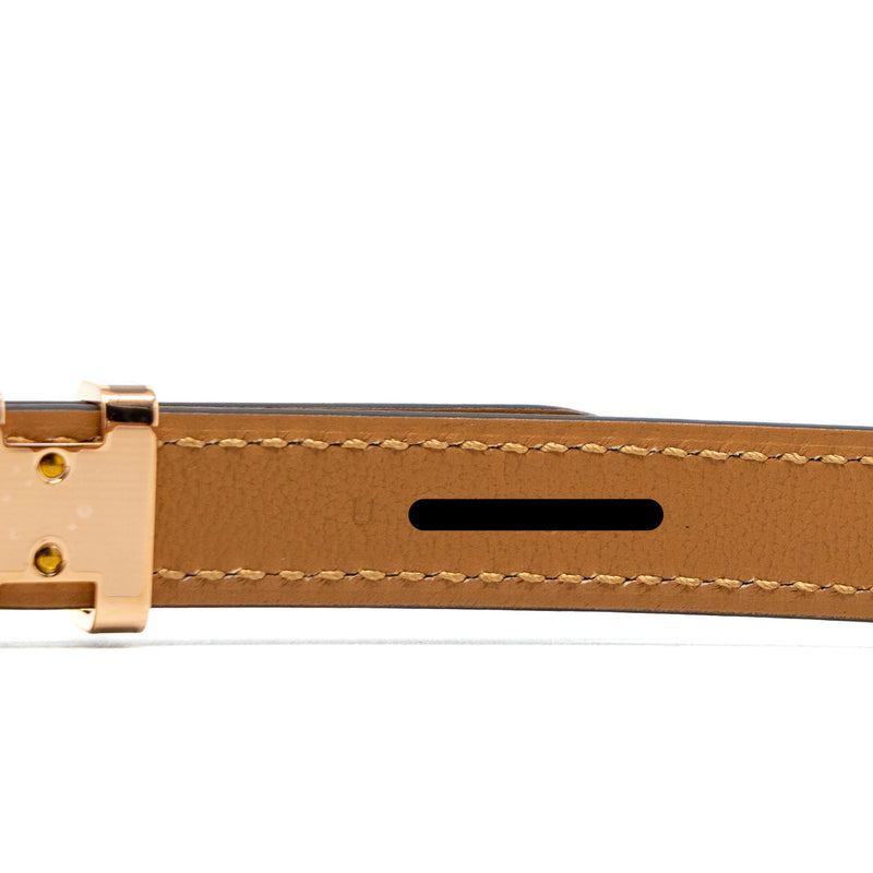 Hermes Size 75 Pop H 15 Belt Epsom Etoupe RGHW Stamp U