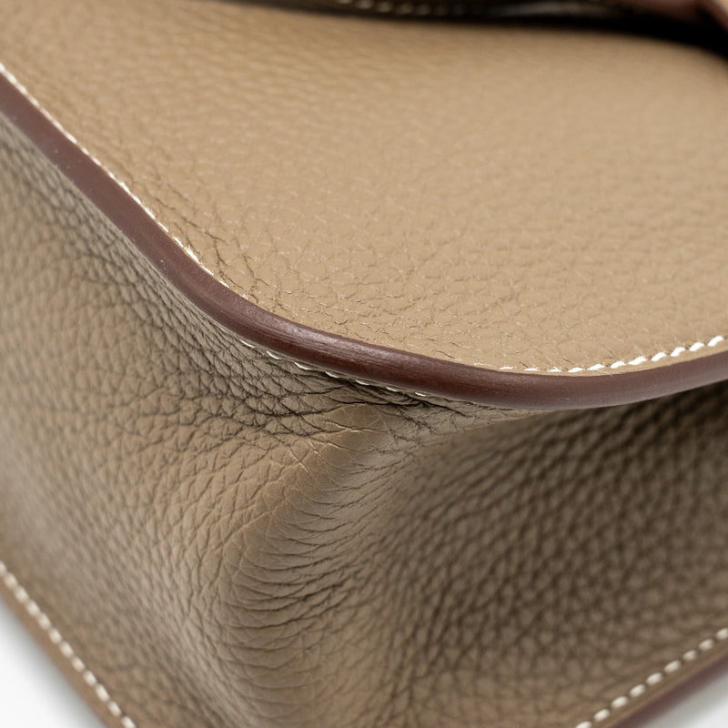 Hermes Halzan 25 Clemence Etoupe GHW Stamp Z