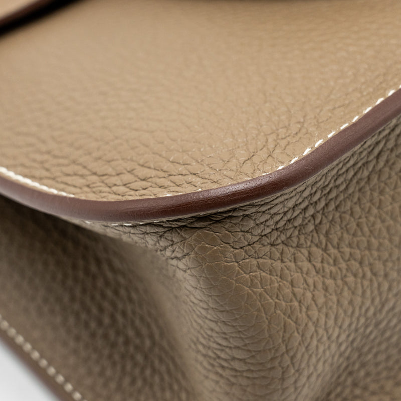 Hermes Halzan 25 Clemence Etoupe GHW Stamp Z