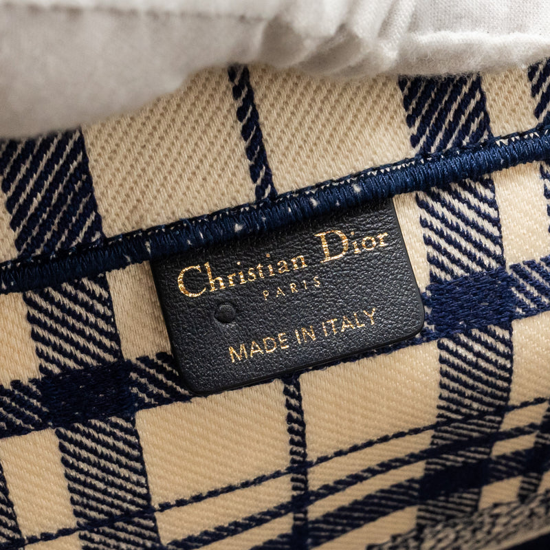 DIOR Large Book Tote Linen Blue Canvas
