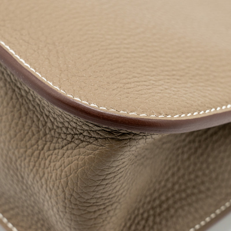 Hermes Halzan 25 Clemence Etoupe GHW Stamp Z