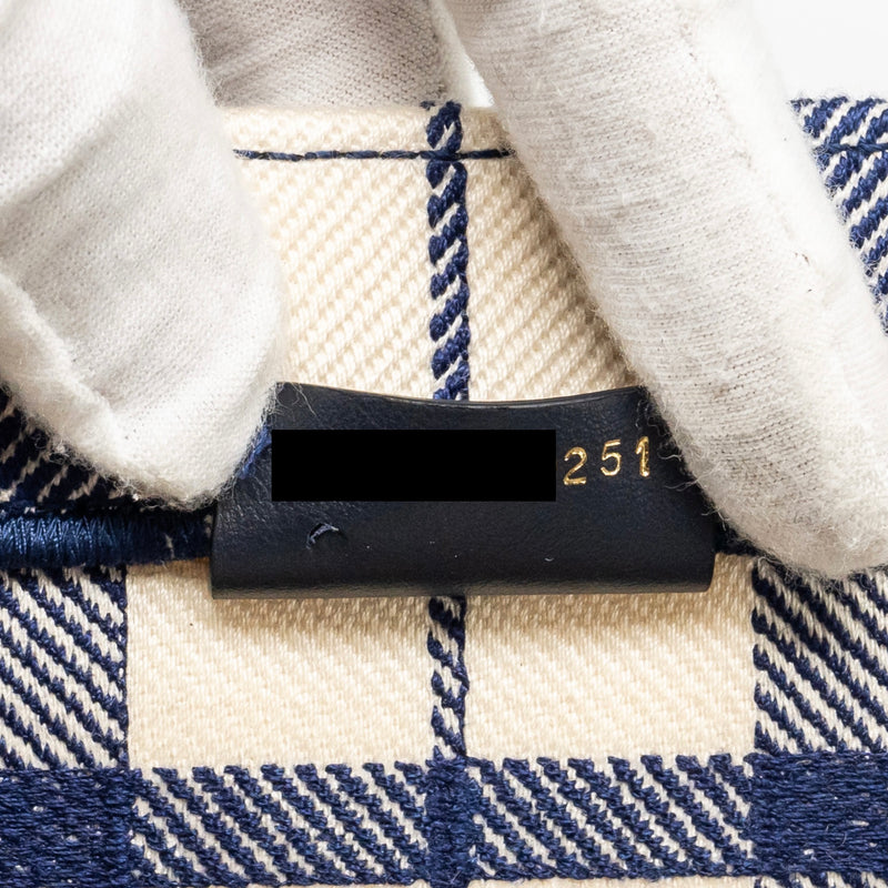 DIOR Large Book Tote Linen Blue Canvas