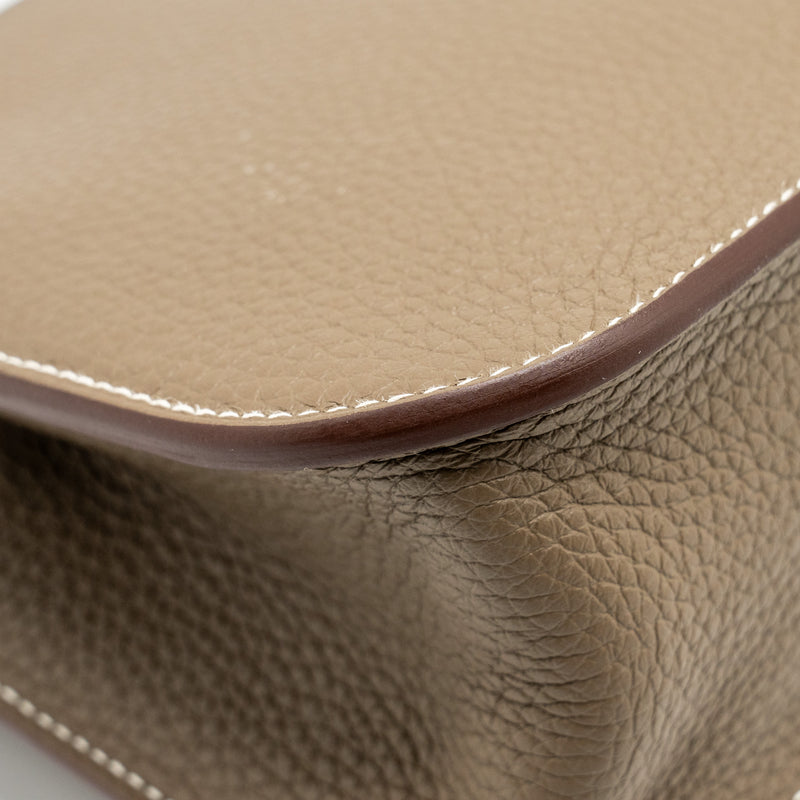 Hermes Halzan 25 Clemence Etoupe GHW Stamp Z