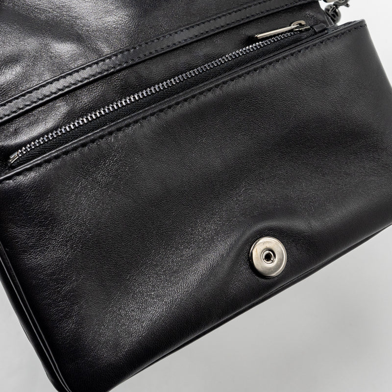 Dior Mini Caro Flap Bag Calfskin Black with Black Hardware