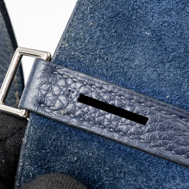 Hermes Picotin 18 Clemence Dark Blue SHW Stamp X