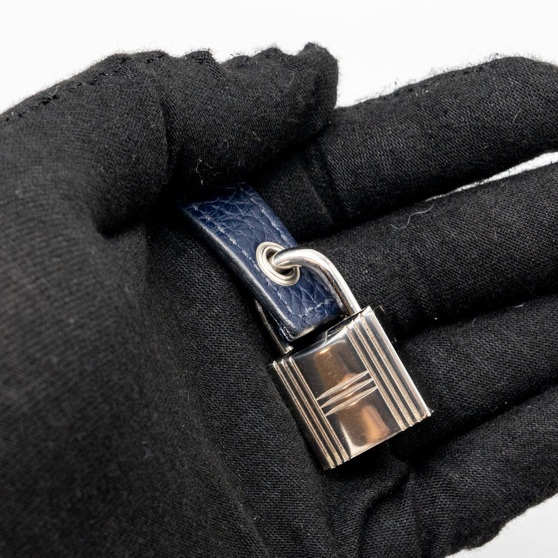 Hermes Picotin 18 Clemence Dark Blue SHW Stamp X