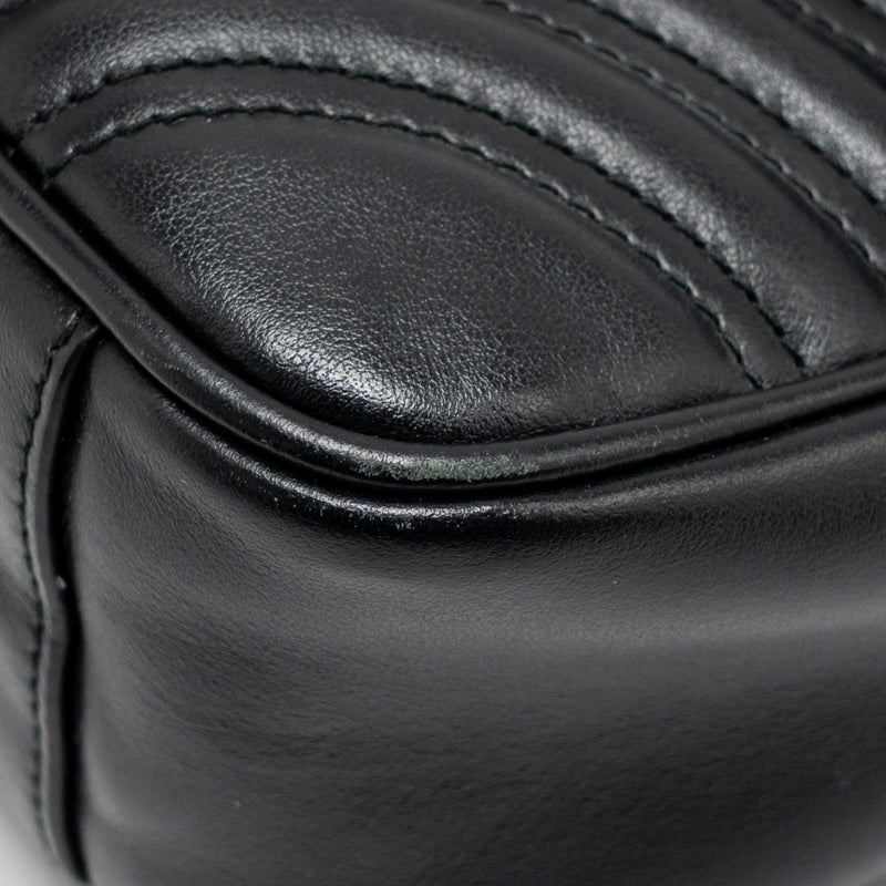Gucci Medium GG Marmont Shoulder Bag Calfskin Black GHW