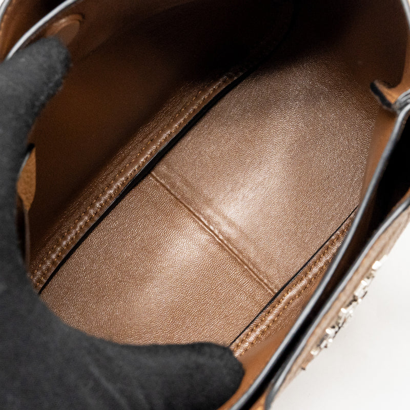 Prada Mini Leather Handbag Calfskin Caramel SHW