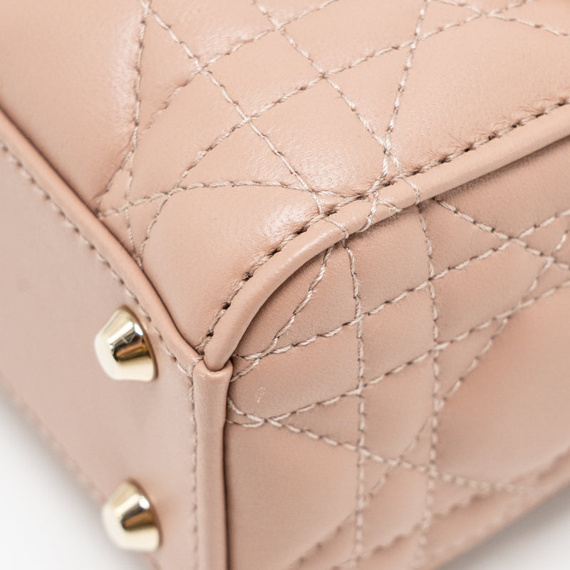 Dior Mini Lady Dior Lambskin Blush LGHW