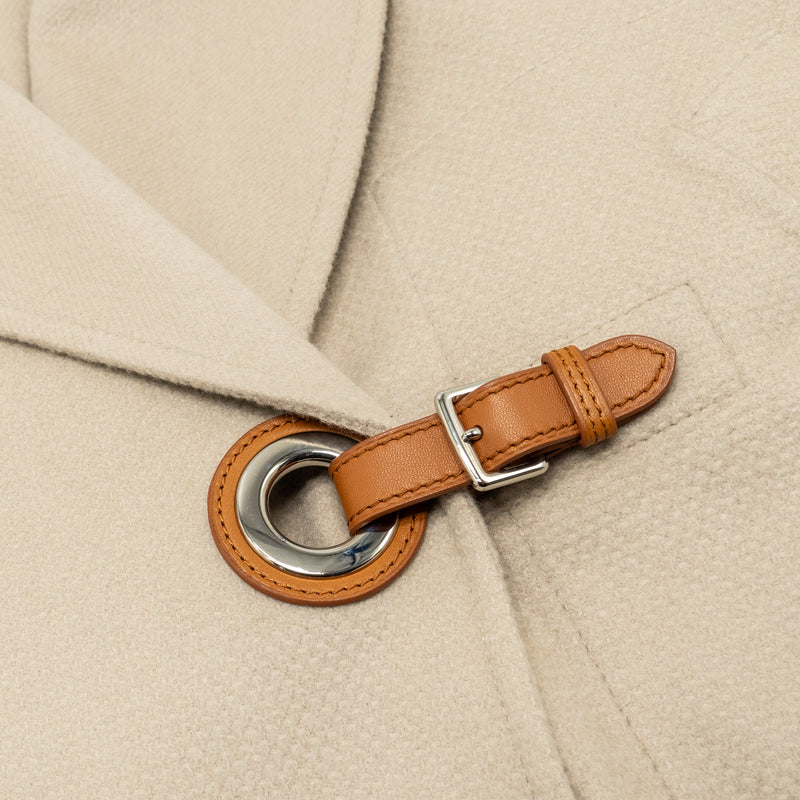 Hermes Sizer 38 Caban Fermoir Oeillet Double Face Coat Cashmere Beige Argile