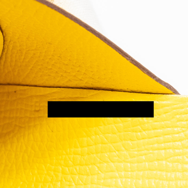 Hermes Calvi Cardholder Epsom Jaune de Naples SHW Stamp B