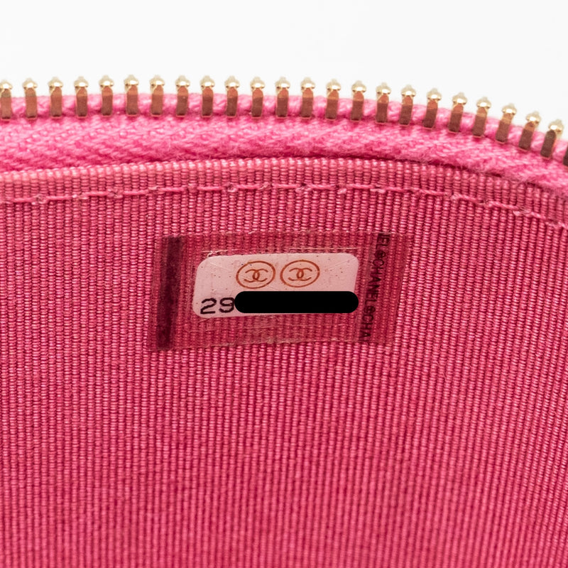 Chanel Long Vanity Case with Chain Caviar Hot Pink LGHW