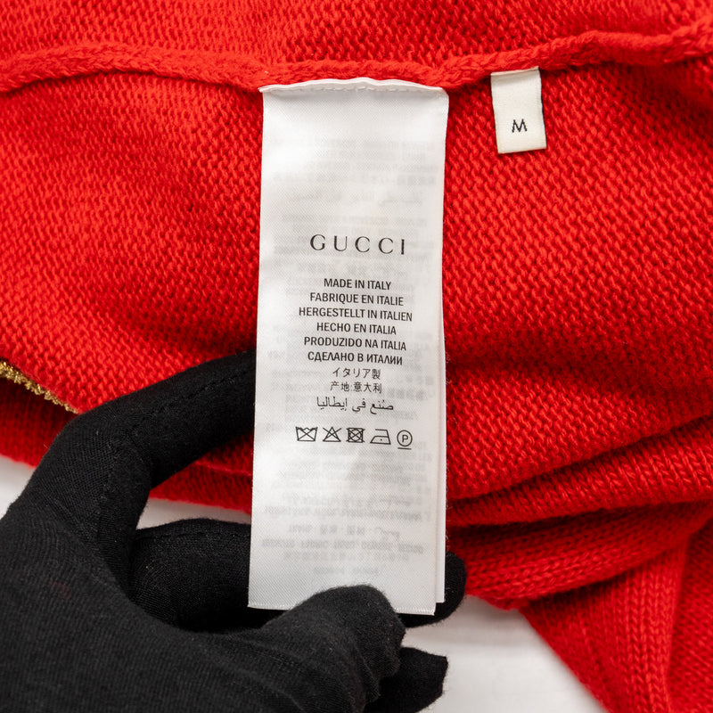 Gucci Size M Rabbit Embroidered Sweater Wool Red/Multicolour