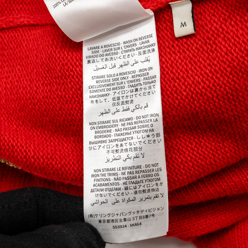 Gucci Size M Rabbit Embroidered Sweater Wool Red/Multicolour