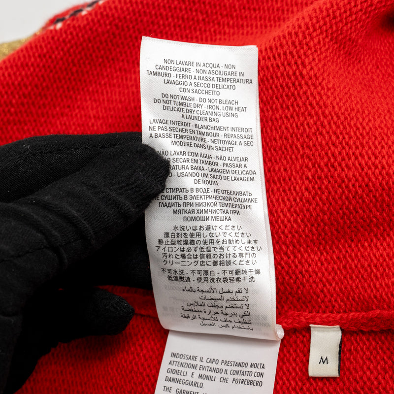 Gucci Size M Rabbit Embroidered Sweater Wool Red/Multicolour