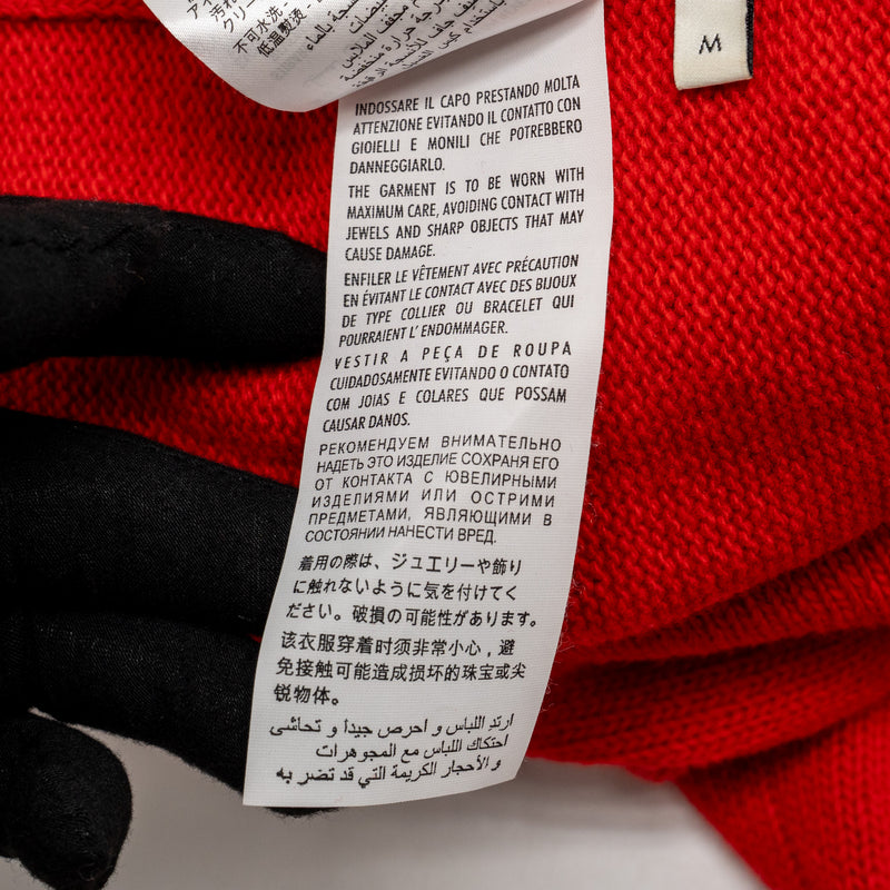 Gucci Size M Rabbit Embroidered Sweater Wool Red/Multicolour