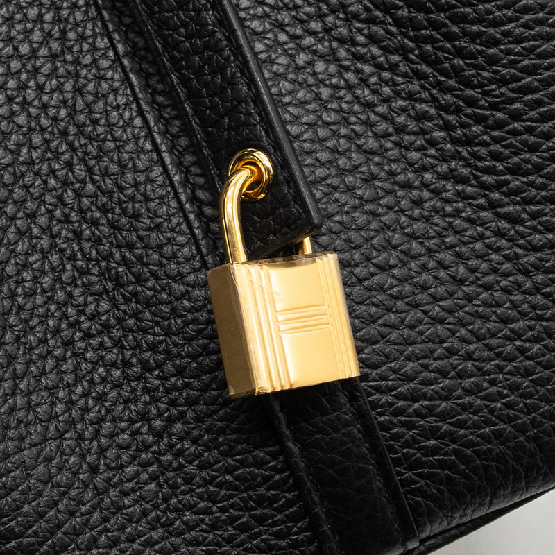Hermers Picotin 18 Lock Bag Clemence Black GHW Stamp B