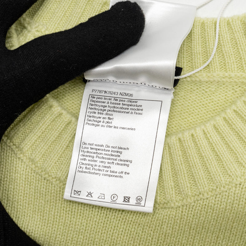 Chanel 24b Size 38 Turnlock Pull Over Cashmere Light Green SHW