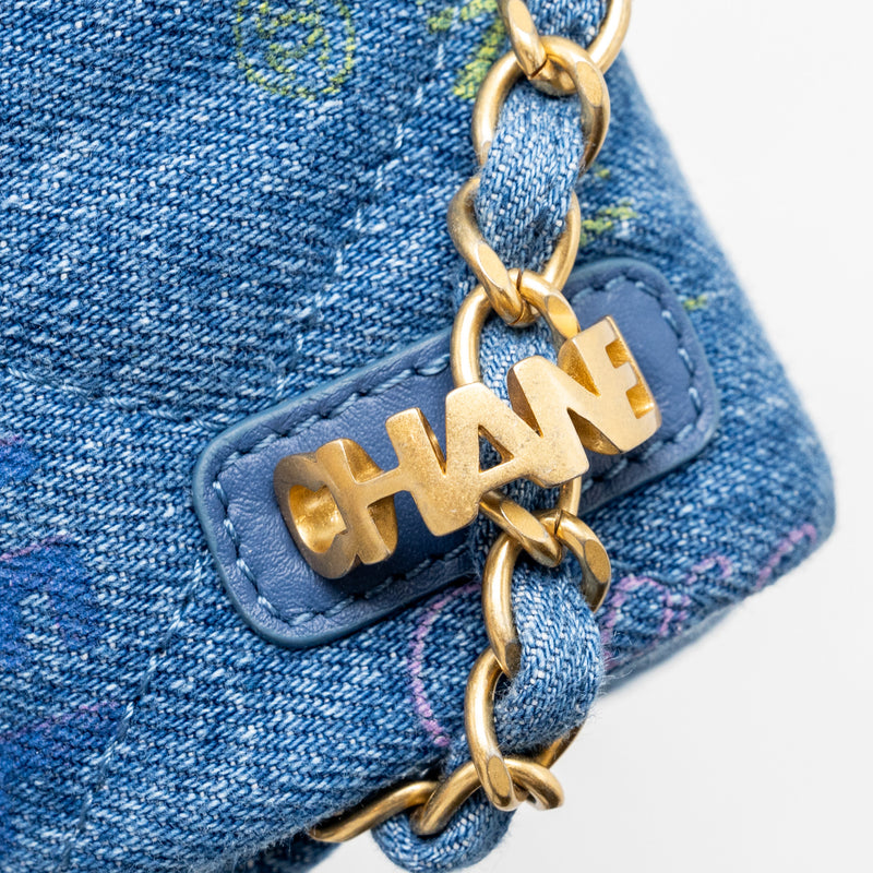 Chanel 22P Denim Flap Bag Denim Blue Brushed GHW (Microchip)