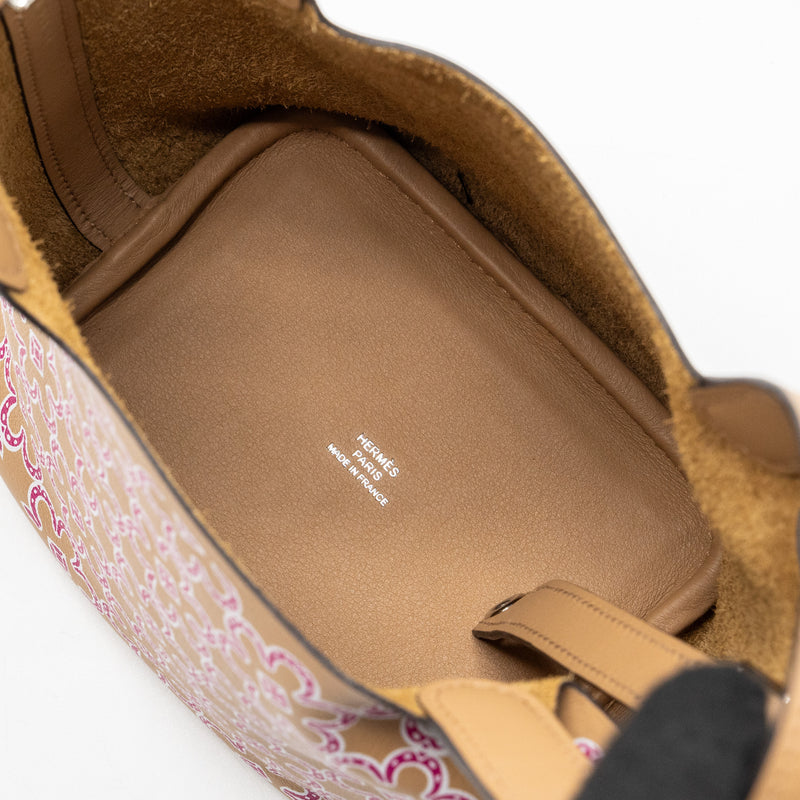 Hermes lucky daisy micro picotin swift chai/rose/blanc SHW stamp U
