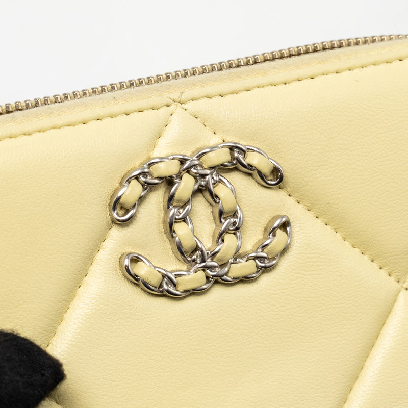 Chanel 19 long wallet lambskin yellow SHW (microchip)