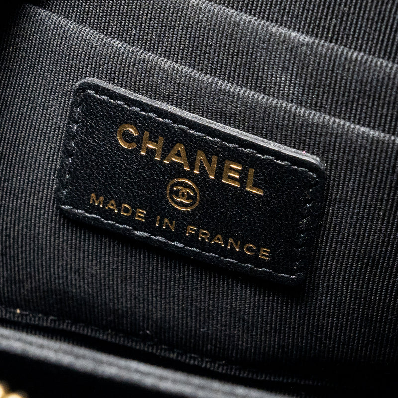 Chanel Coco Charms Quilted Pouch Bag Lambskin Black GHW